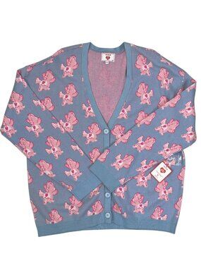 Modcloth X Care Bears XL NWT Pink Blue Knit Cardigan Sweater